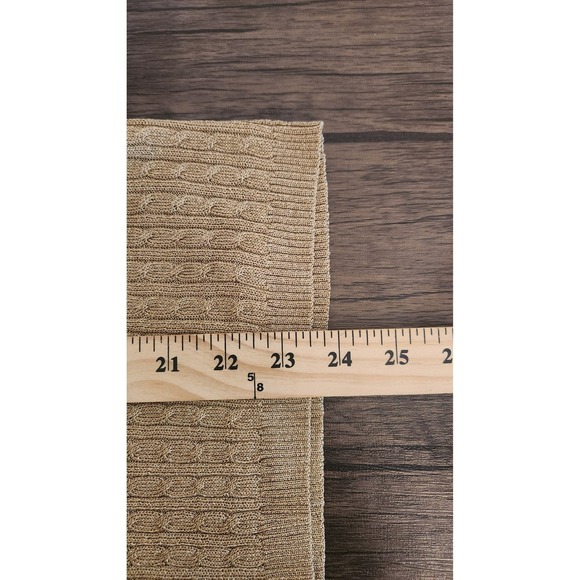Lauren Ralph Lauren Womens Cable Knit Turtleneck Sweater Gold Size Large Holiday - Picture 6 of 6